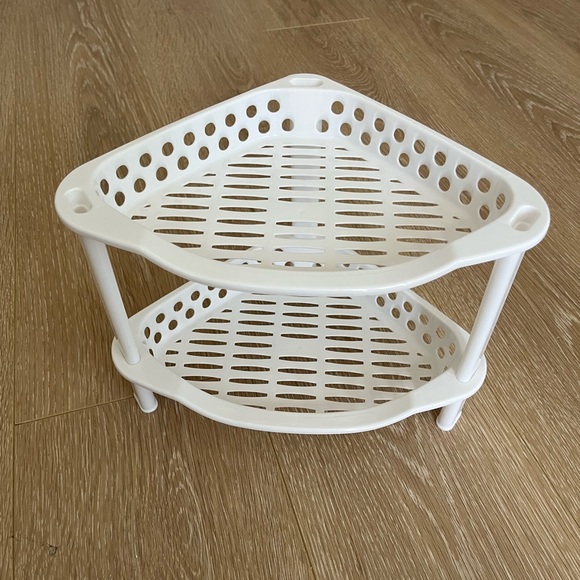 White Plastic Corner Shelf - stackable - Picture 2 of 4